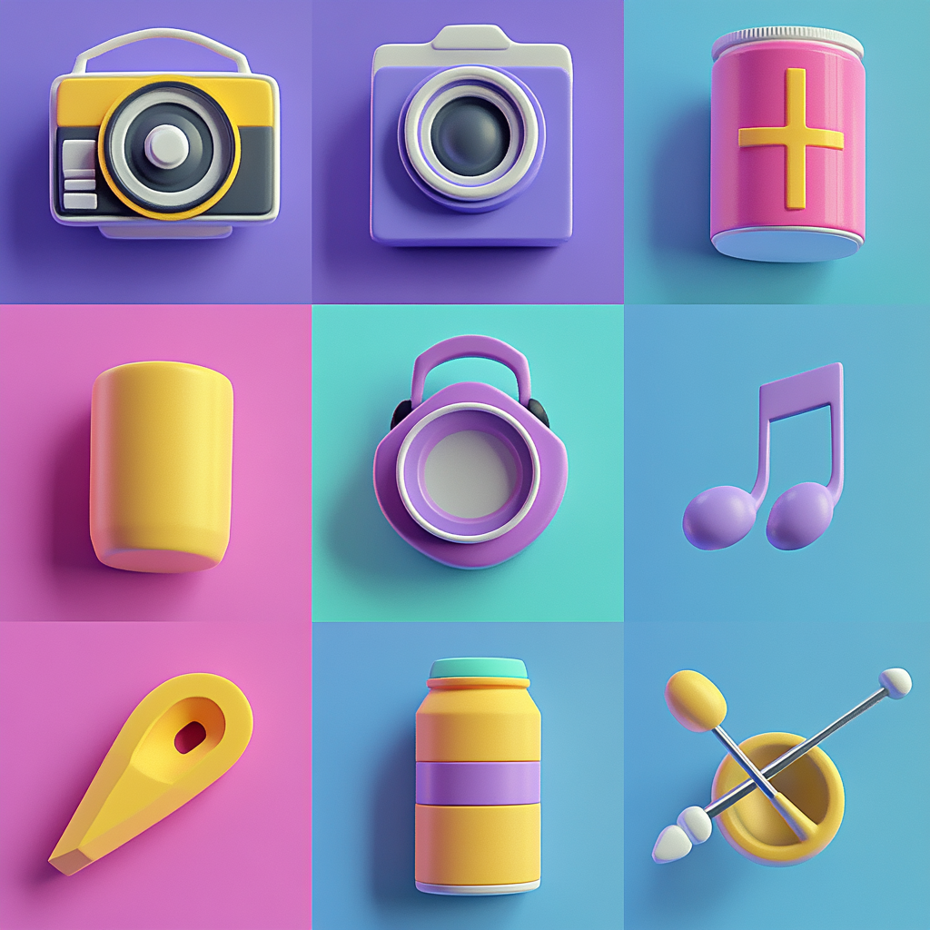 A collection of detailed and gorgeous 3D icons.