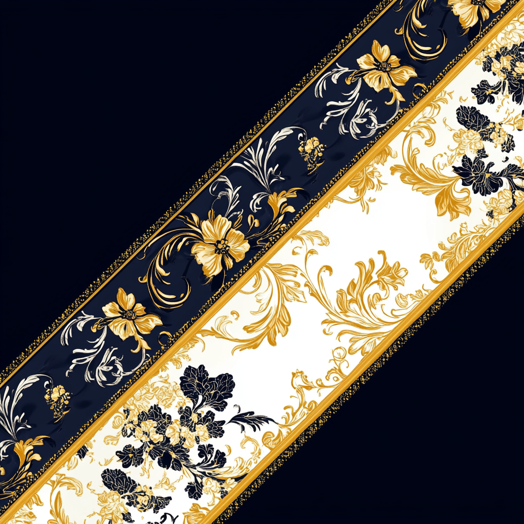 Beautiful dark blue, white, black and gold-yellow flag design.