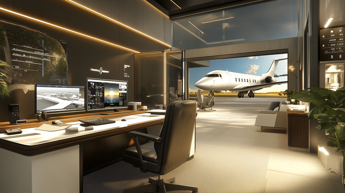 Design desks in office where aircraft interiors are customized.