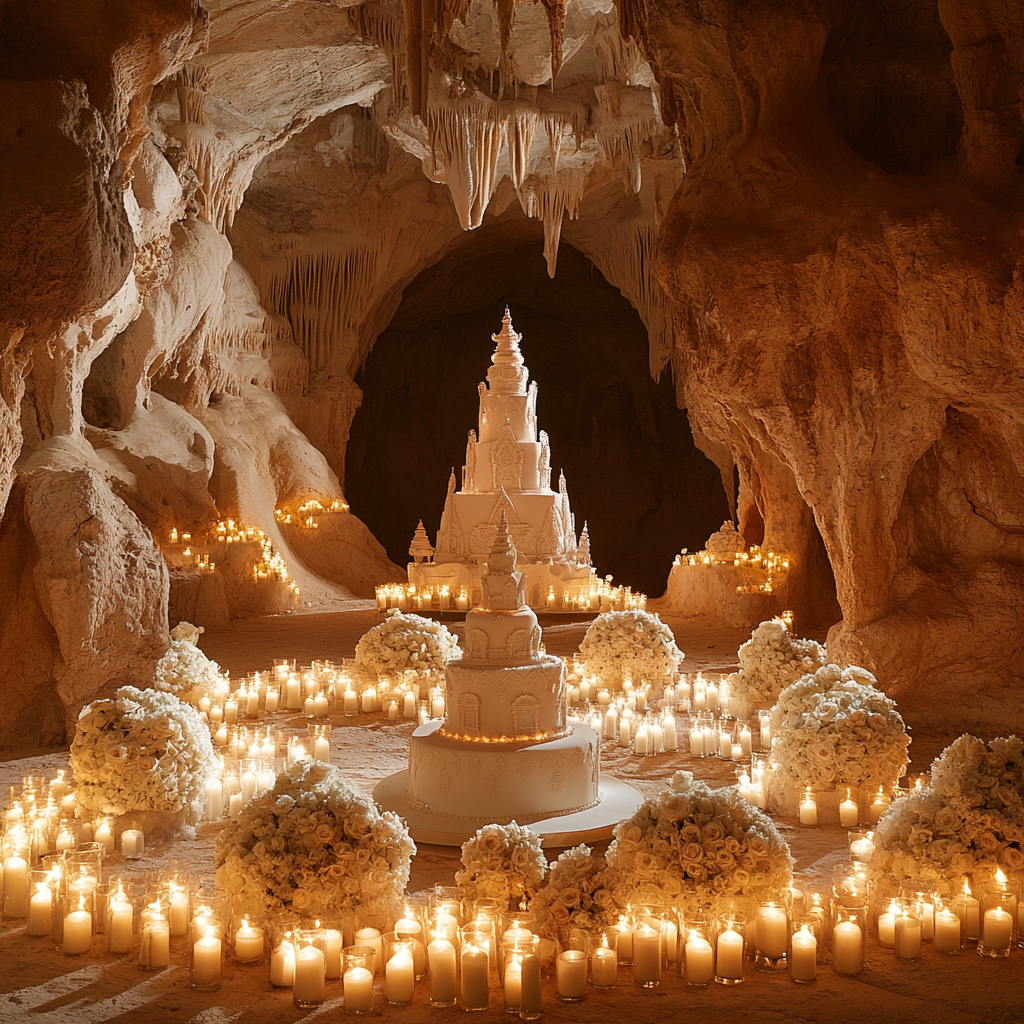 Dreamy wedding ceremony in Al Ula cave-like setting