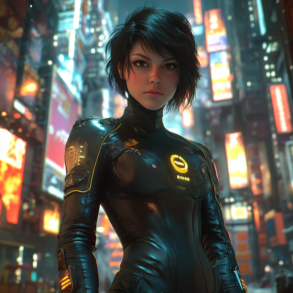 Female Characters in Cipher Protocol Game, Cyberpunk Dystopia