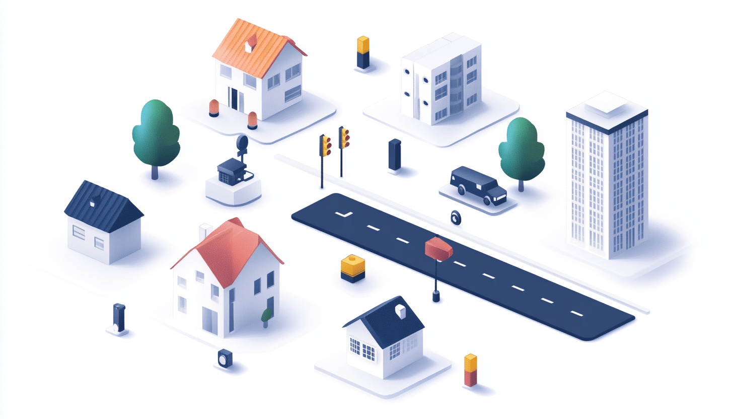 Isometric visualization on white background with aligned icons.