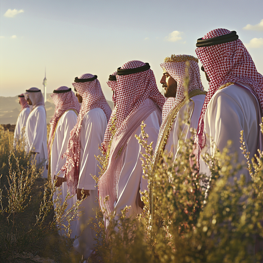 People in traditional clothing celebrate National Day with pride.