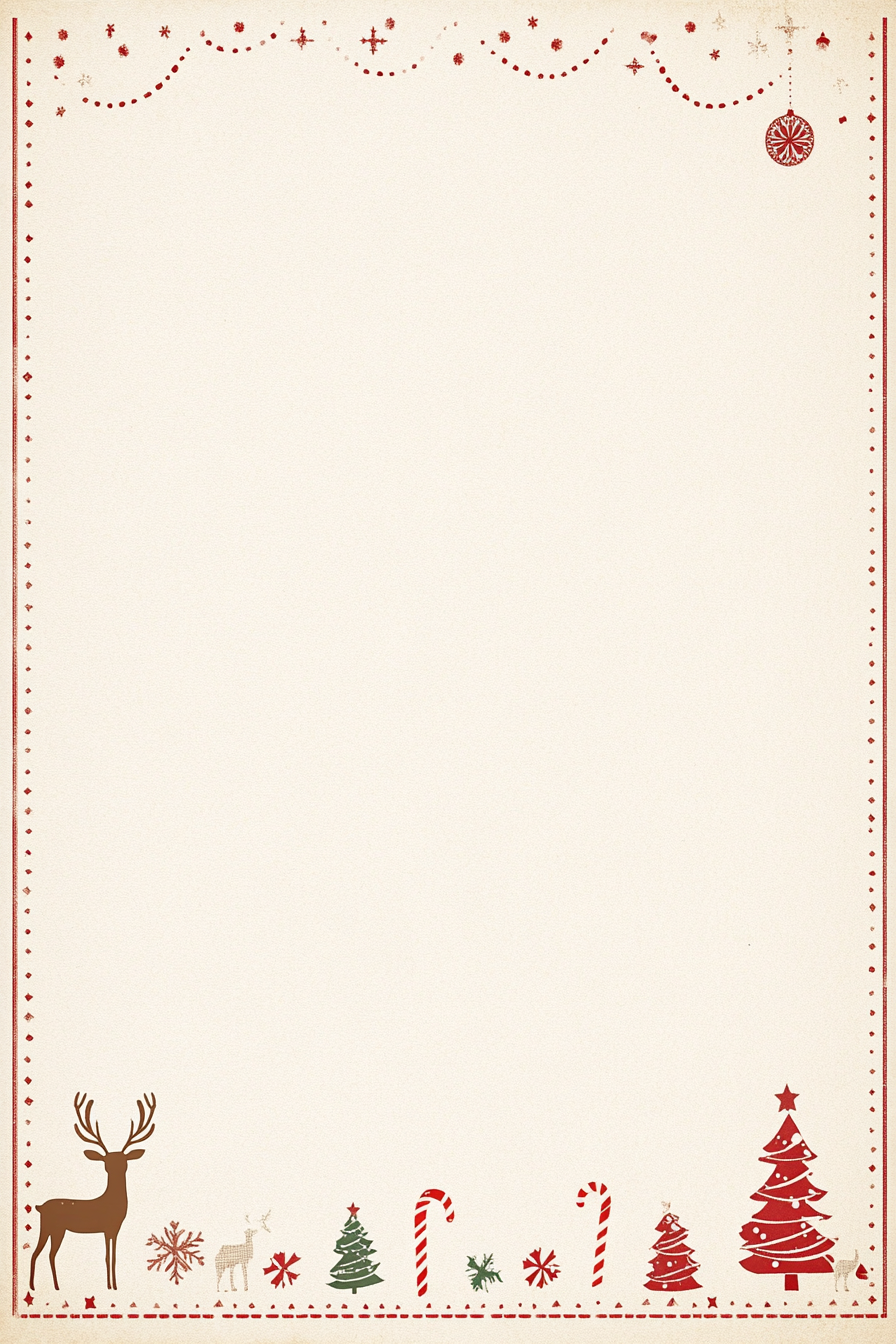 Simple Christmas-themed letterhead template with border design.