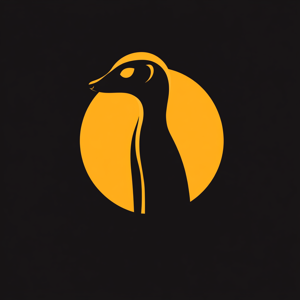 Simple logo for Meerkat HR with geometric meerkat silhouette.