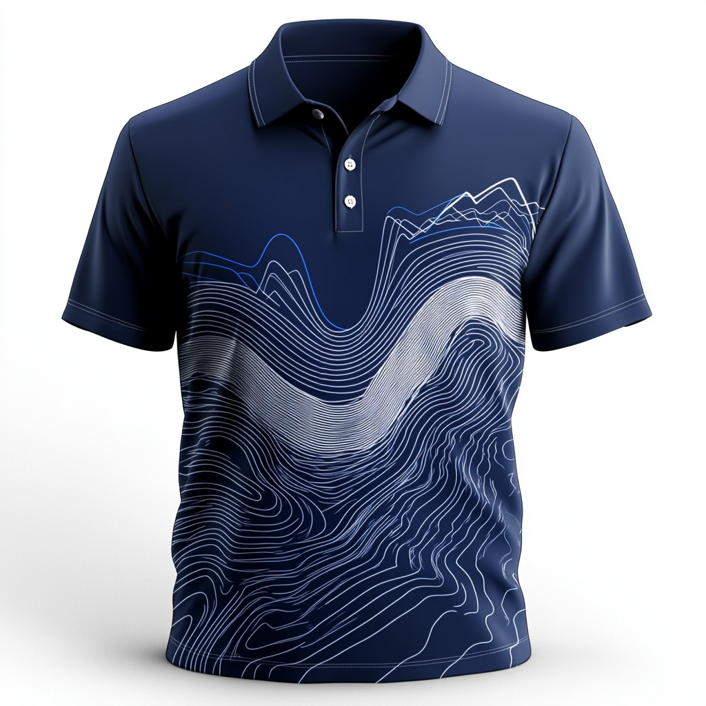 Tech, computations, investing, neural networks symbol on polo shirt.