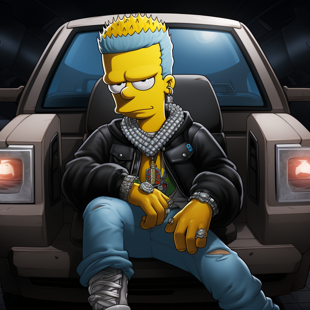 Bart Simpson Sitting Lamborghini Jordan 1s Supreme Hoodie