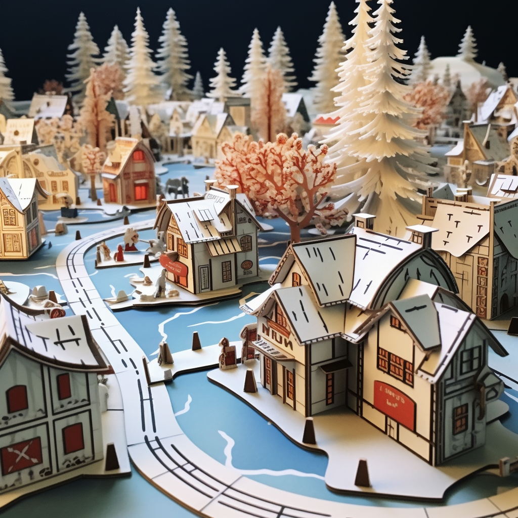 Festive Christmas Village Folding Kit