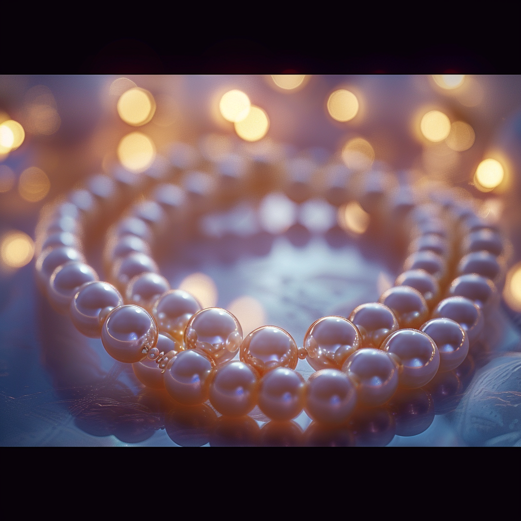 Cultured pearls on a backdrop