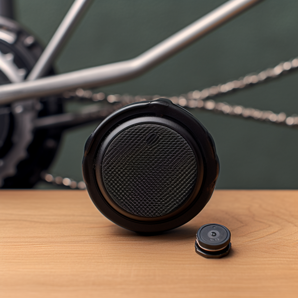 Small Flat Speaker on Bicycle Handle