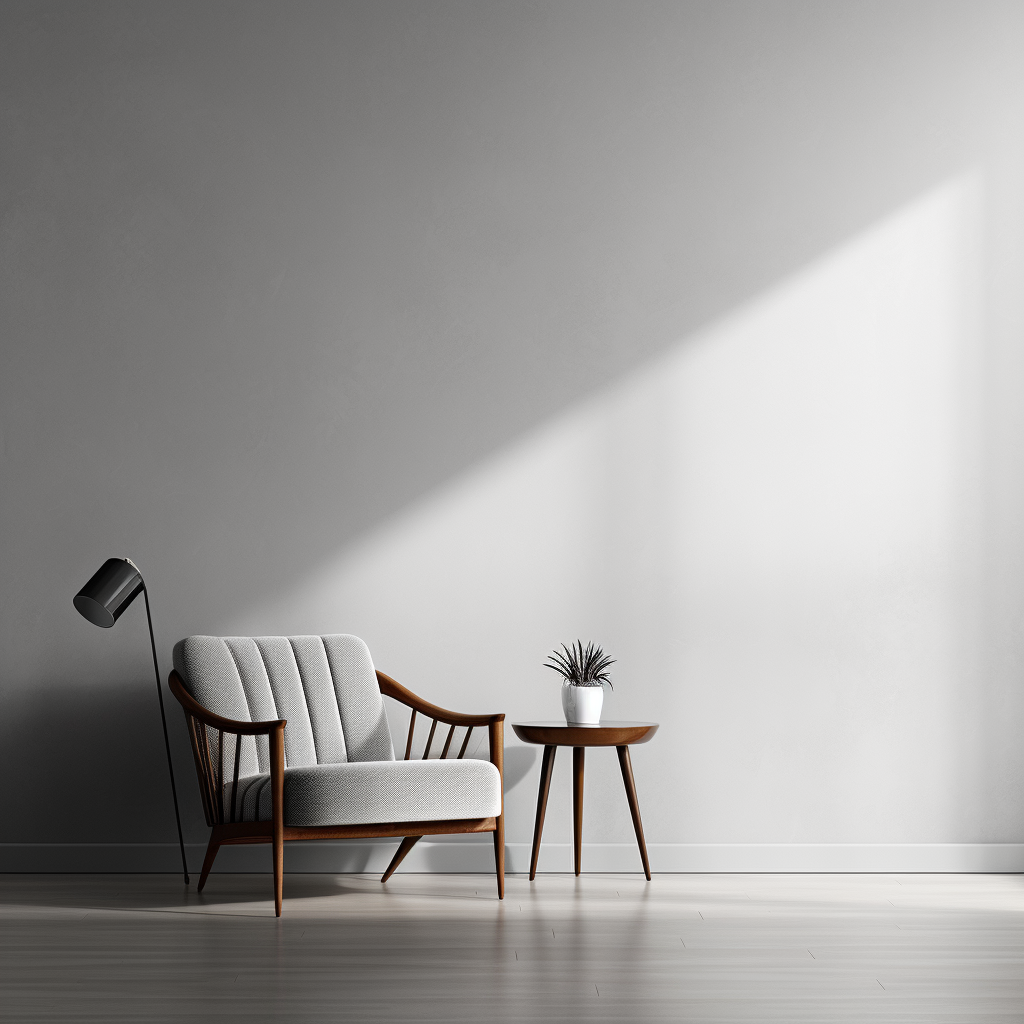 Minimalist Grey Living Room Interior