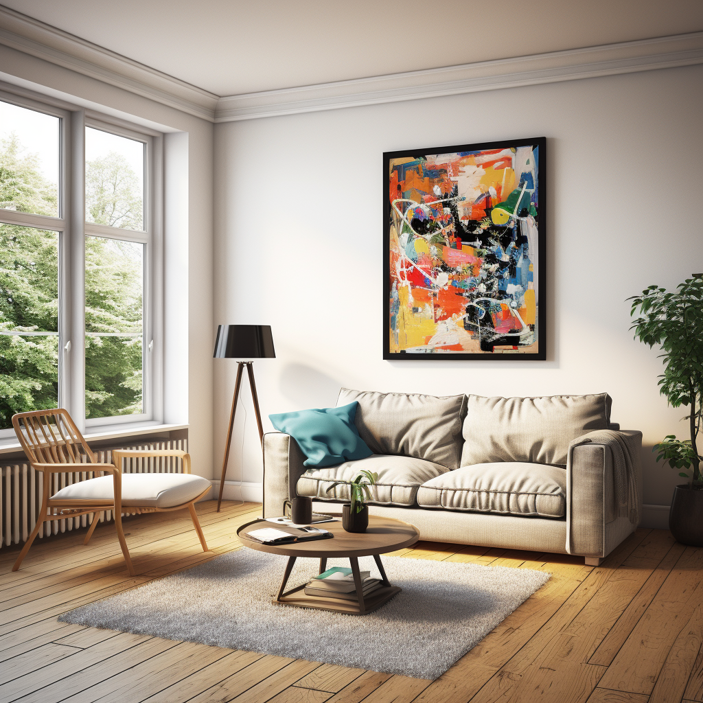 4. Colorful artwork in modern living room