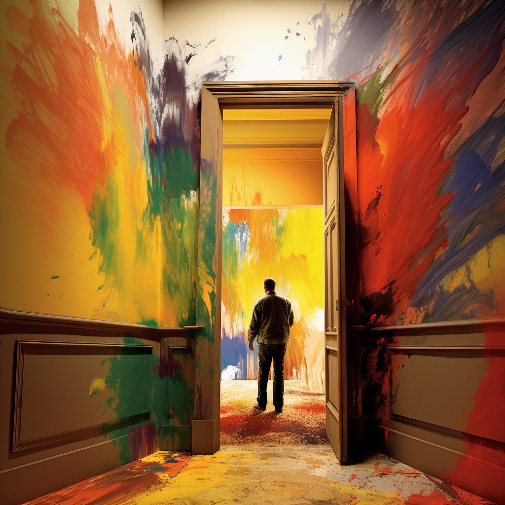 4. Painter creating colorful room art