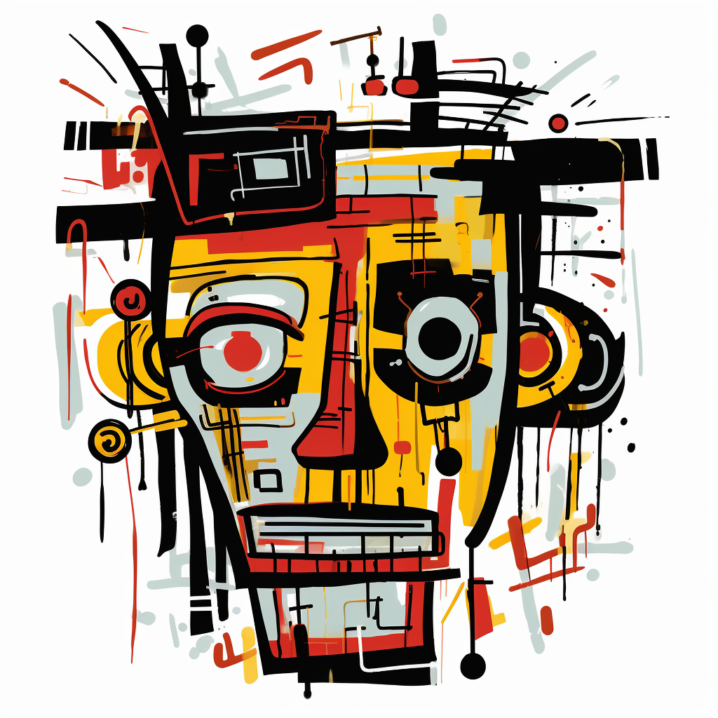 4. Abstract robot face by Jean-Michel Basquiat