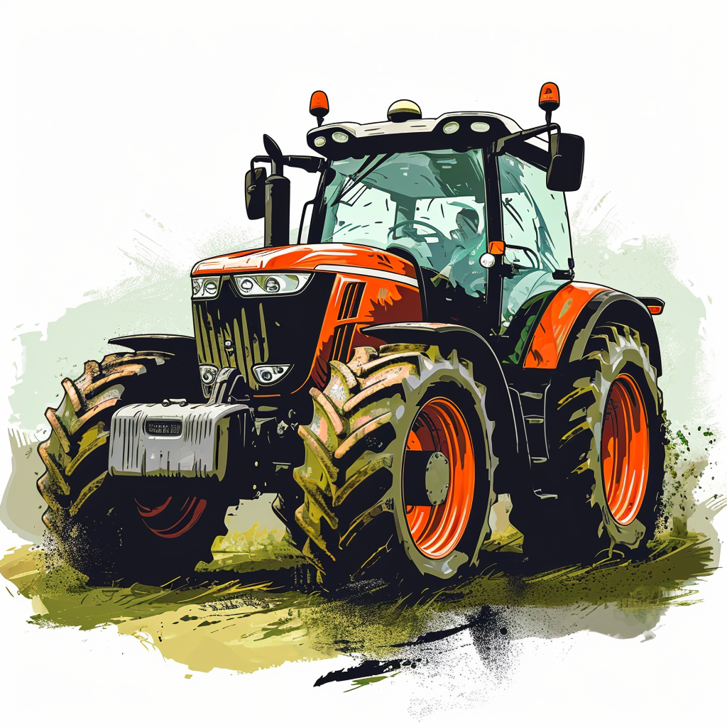 4. Illustration of a modern tractor logo