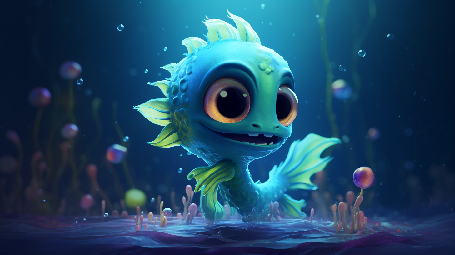 4.  Captivating image featuring a cute water creature