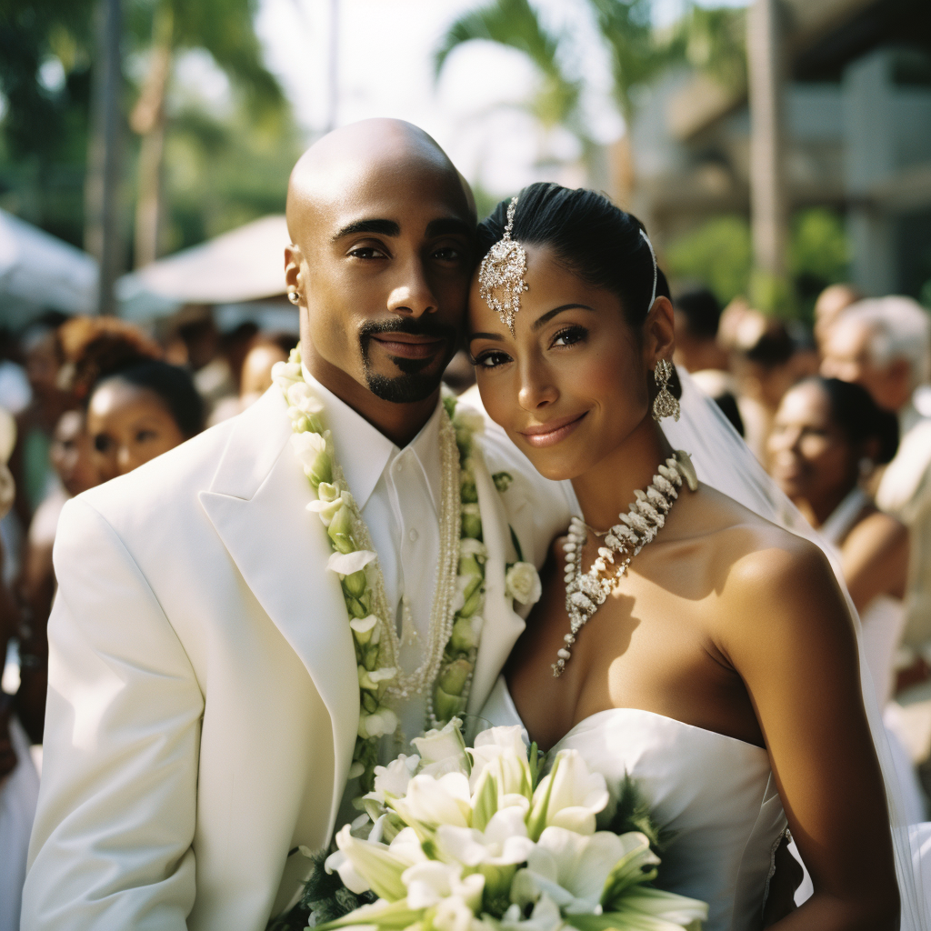 2Pac and Jada Pinkett Wedding Photo