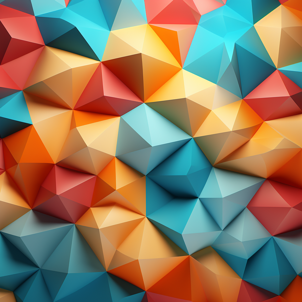 Colorful 3D Tessellation Polygon Art