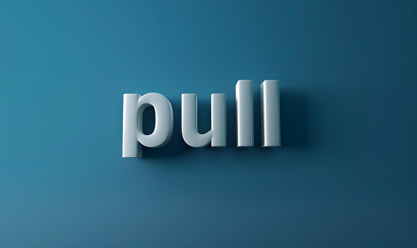 3D text with word  pull