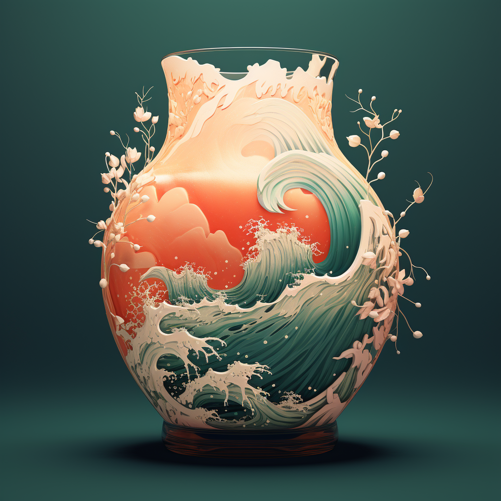 3D Vase Glass Art Design