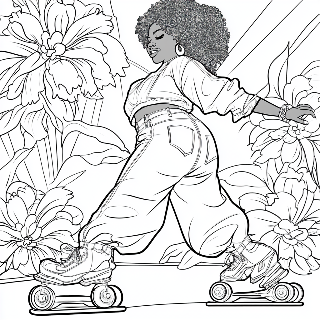 A fun coloring book of an African-American woman.