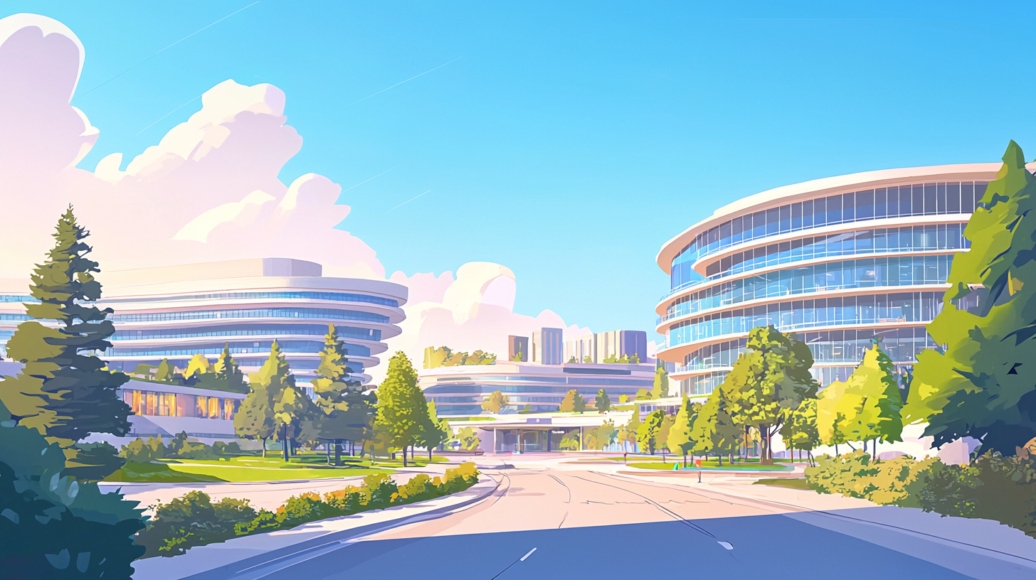 Apple Park in Silicon Valley for Korean webtoon art.