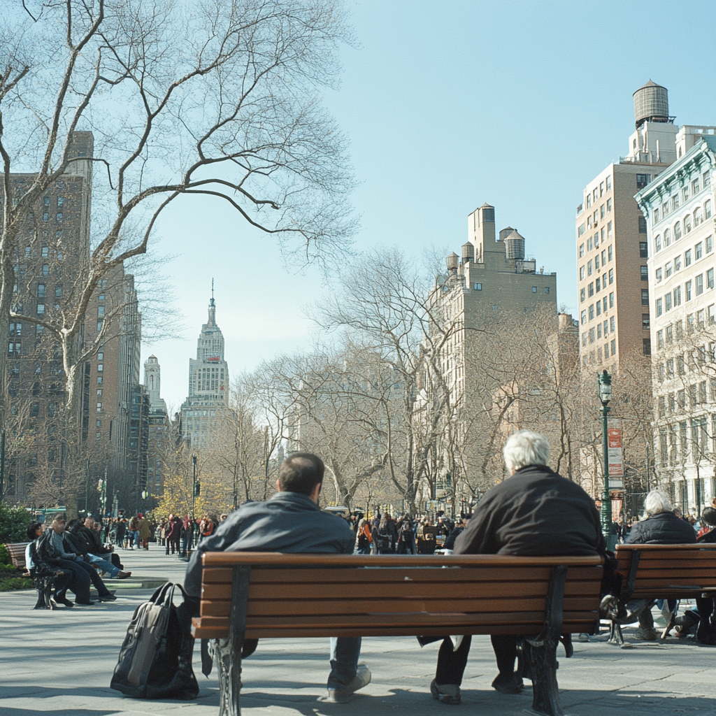 Color photo from 2004 in Washington Square Park.