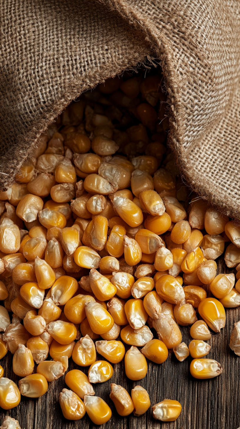 Cracked corn kernels for animal and poultry feed texture natural.