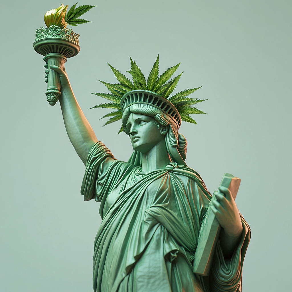 Detailed photo of Statue of Liberty in vibrant colors.