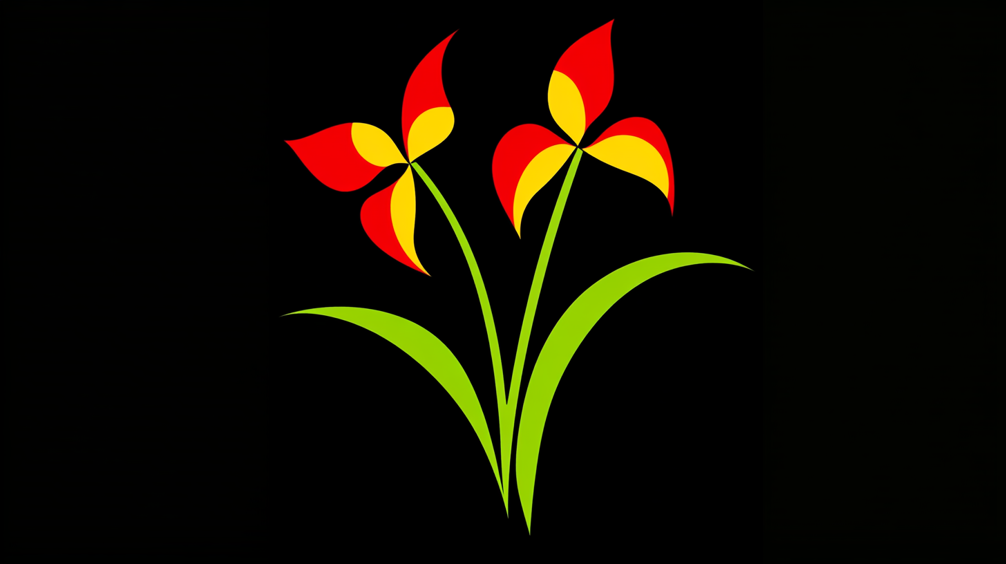 Disa Uniflora flower icon in red, yellow, green.