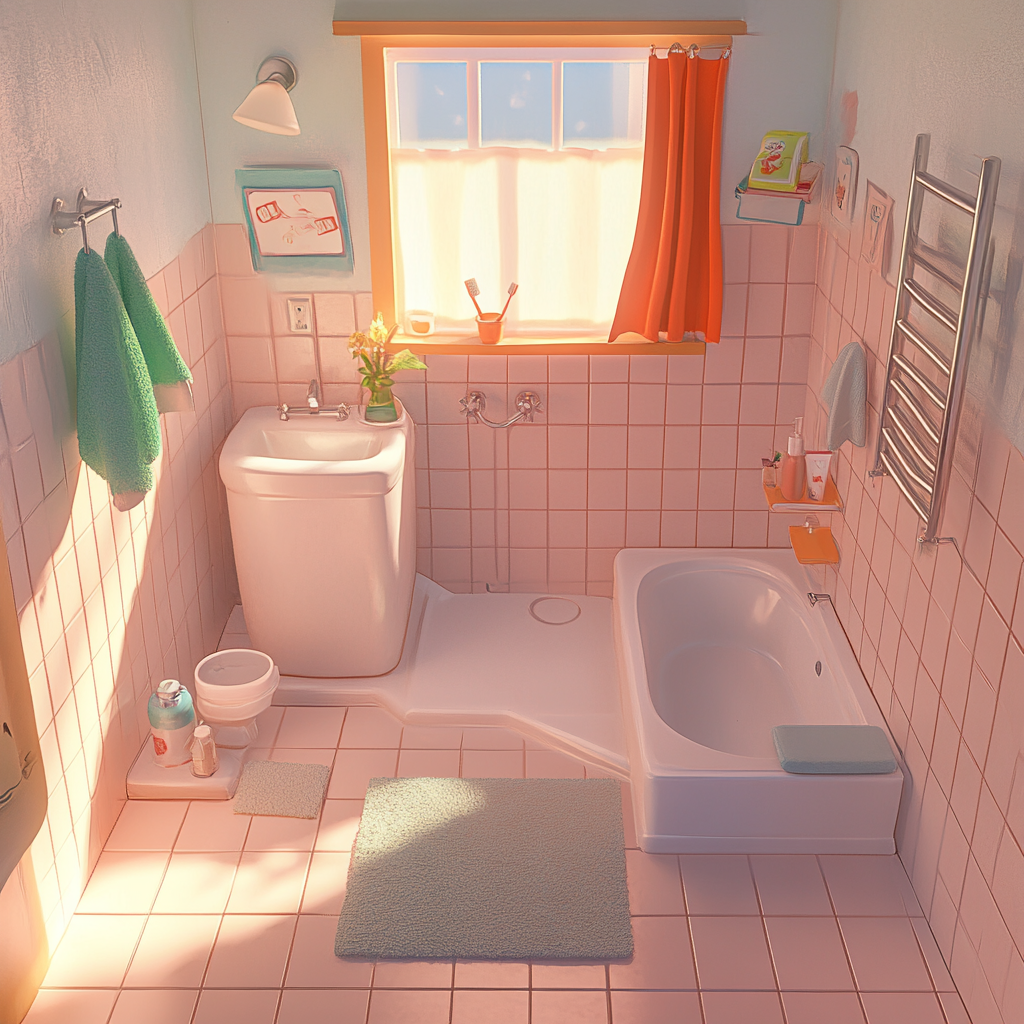 Disney-style 3D Cartoon Bathroom in Clean Condition