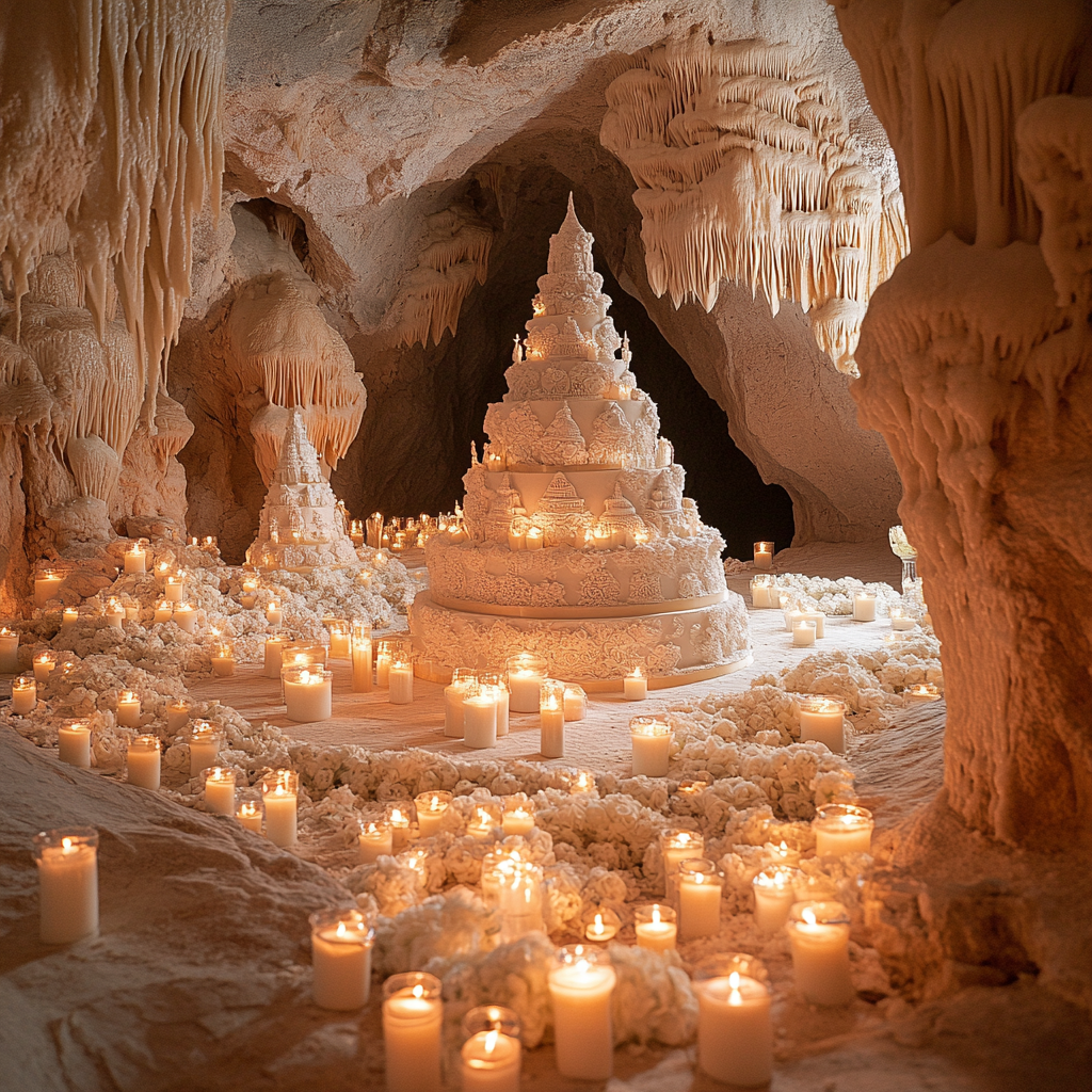 Dreamy wedding ceremony in Al Ula cave-like setting