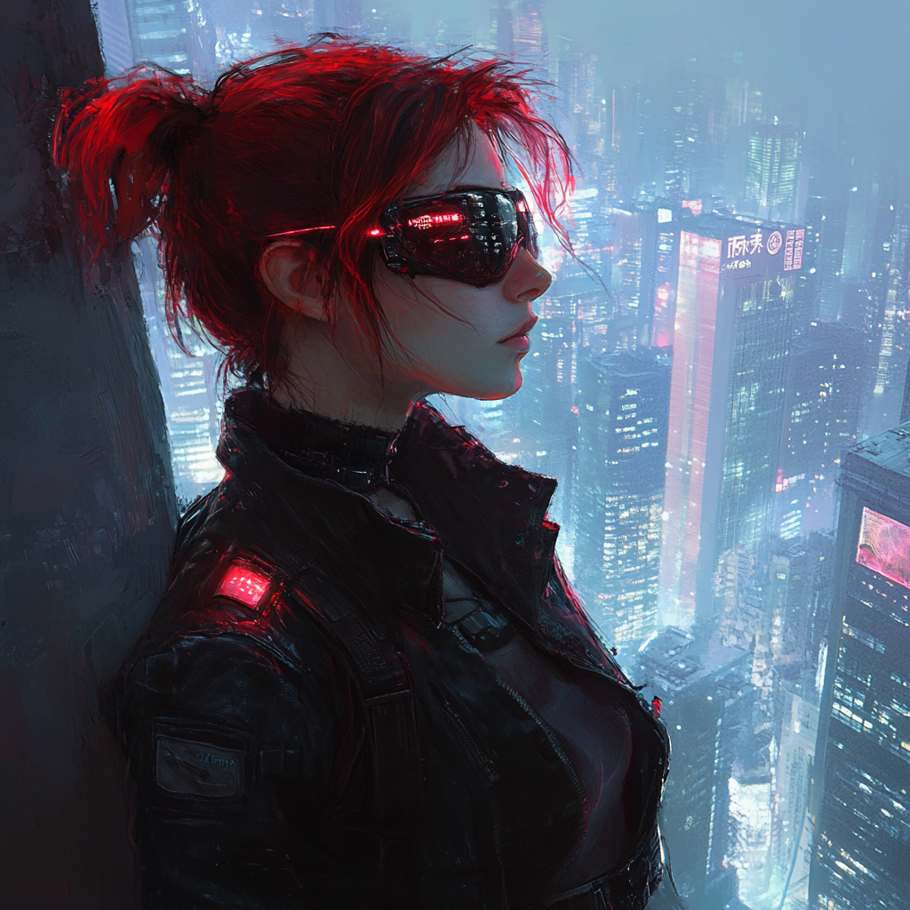 Female Characters in Cipher Protocol Game, Cyberpunk Dystopia