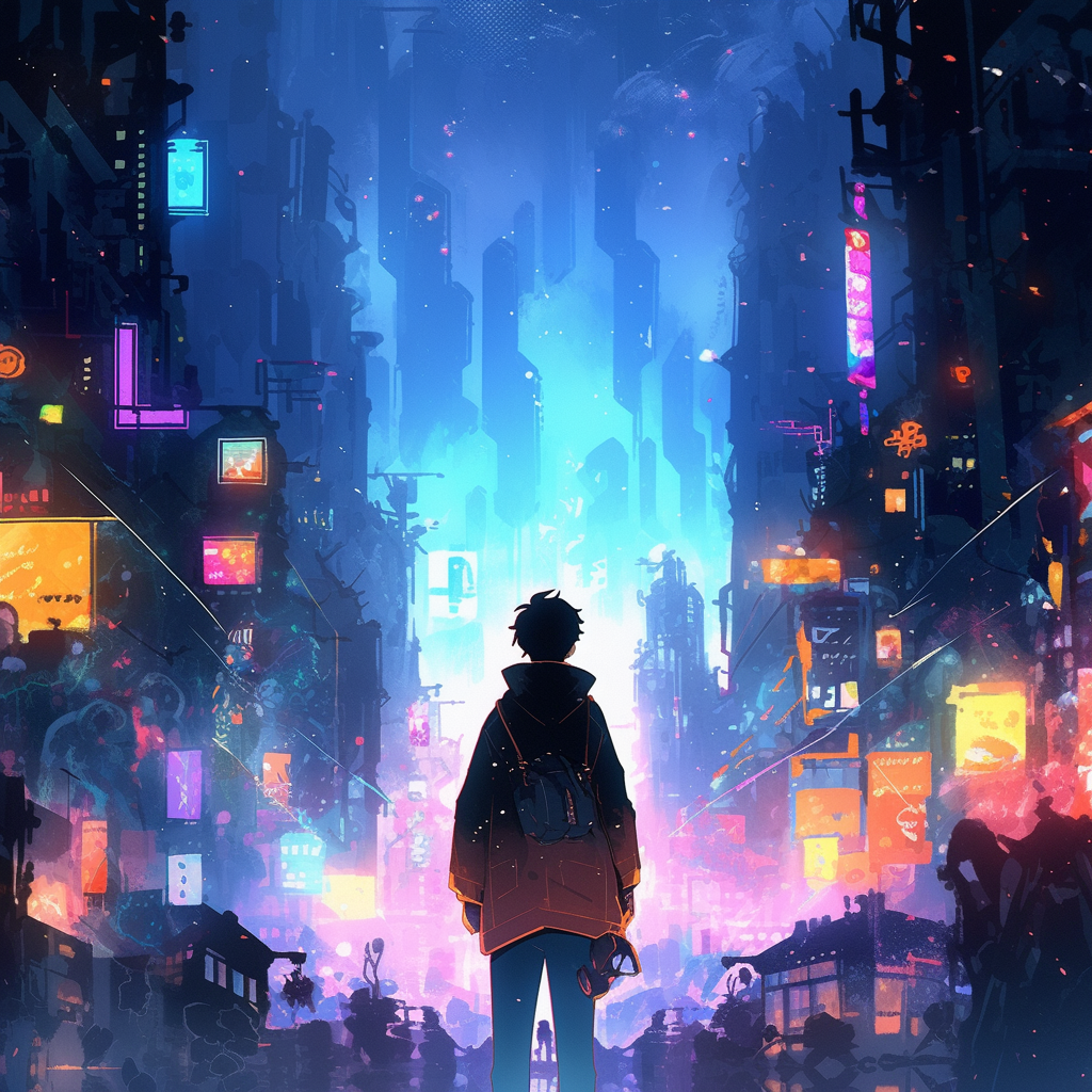 Forgotten Civilization Traveler: Sci-fi Cyberpunk Anime Art