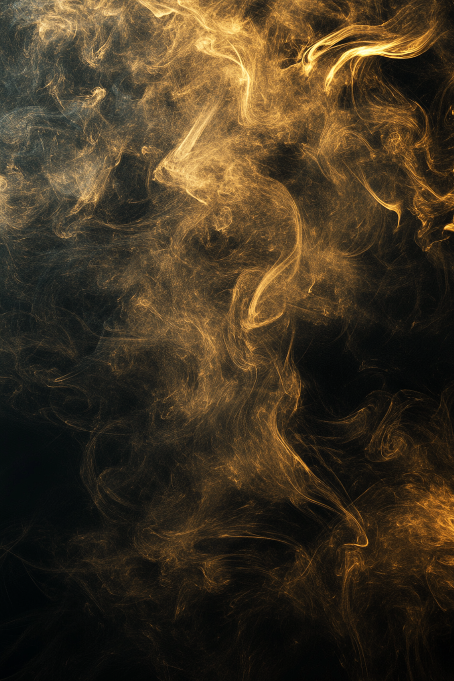 Gold smoke spreading from black center, seamless gradient background.