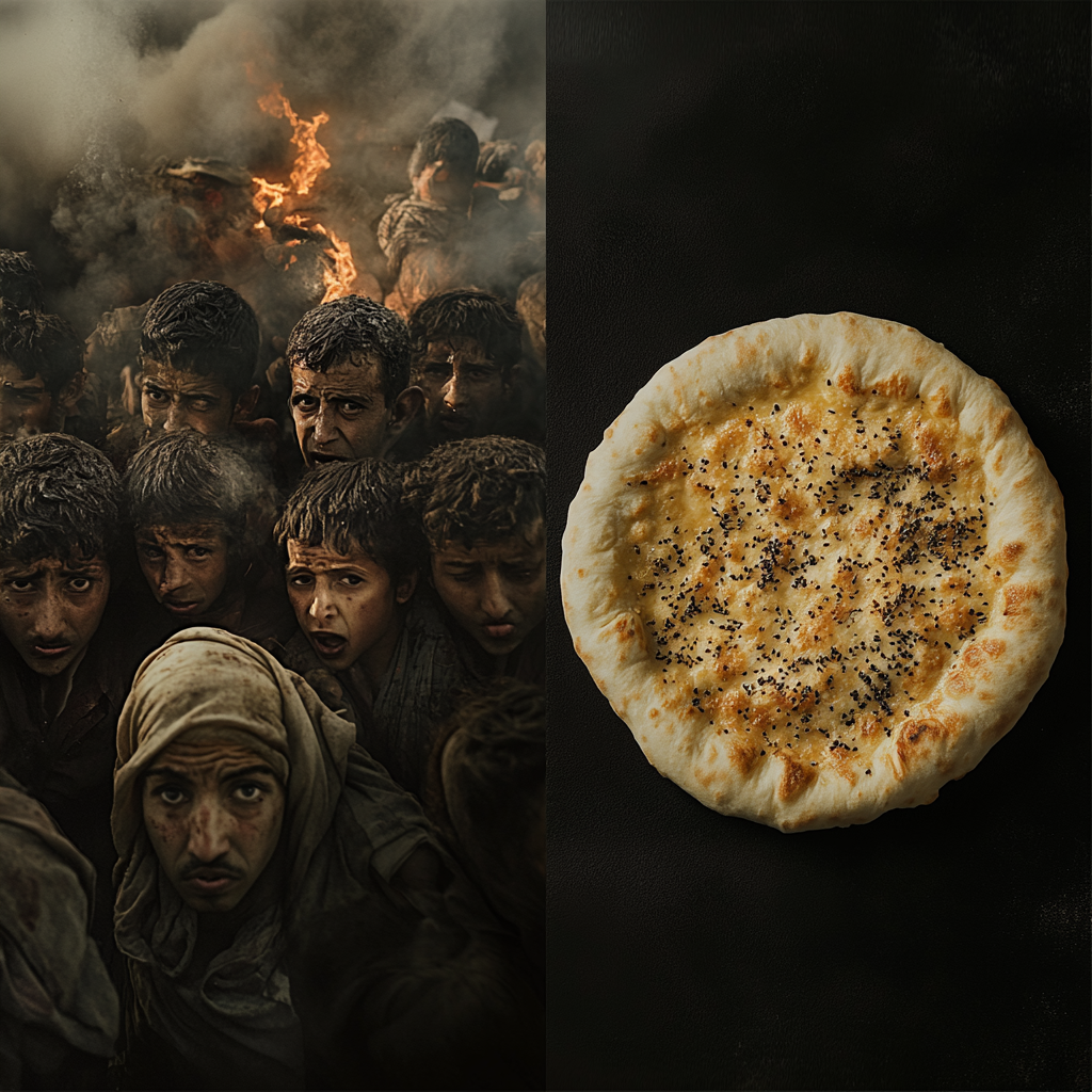 Hostages in Gaza vs Pita Bread Contrast