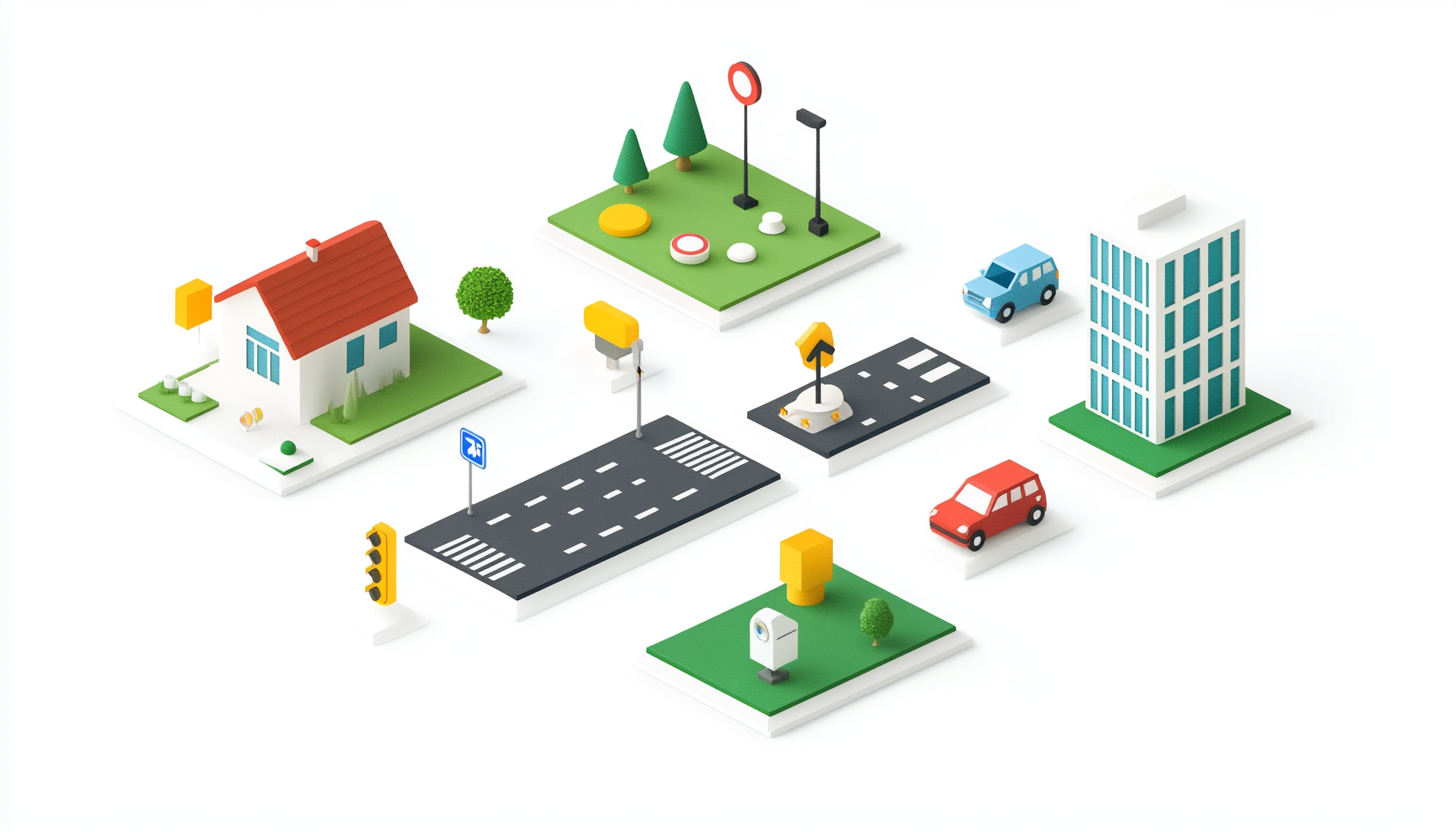 Isometric visualization on white background with aligned icons.