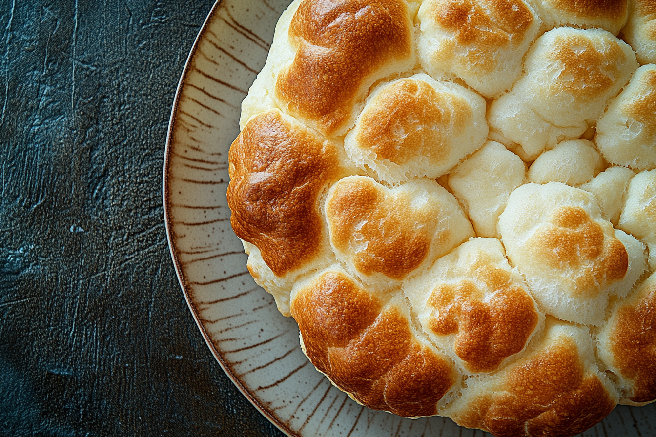 Luxurious close-up shot of tempting Cloud Bread.