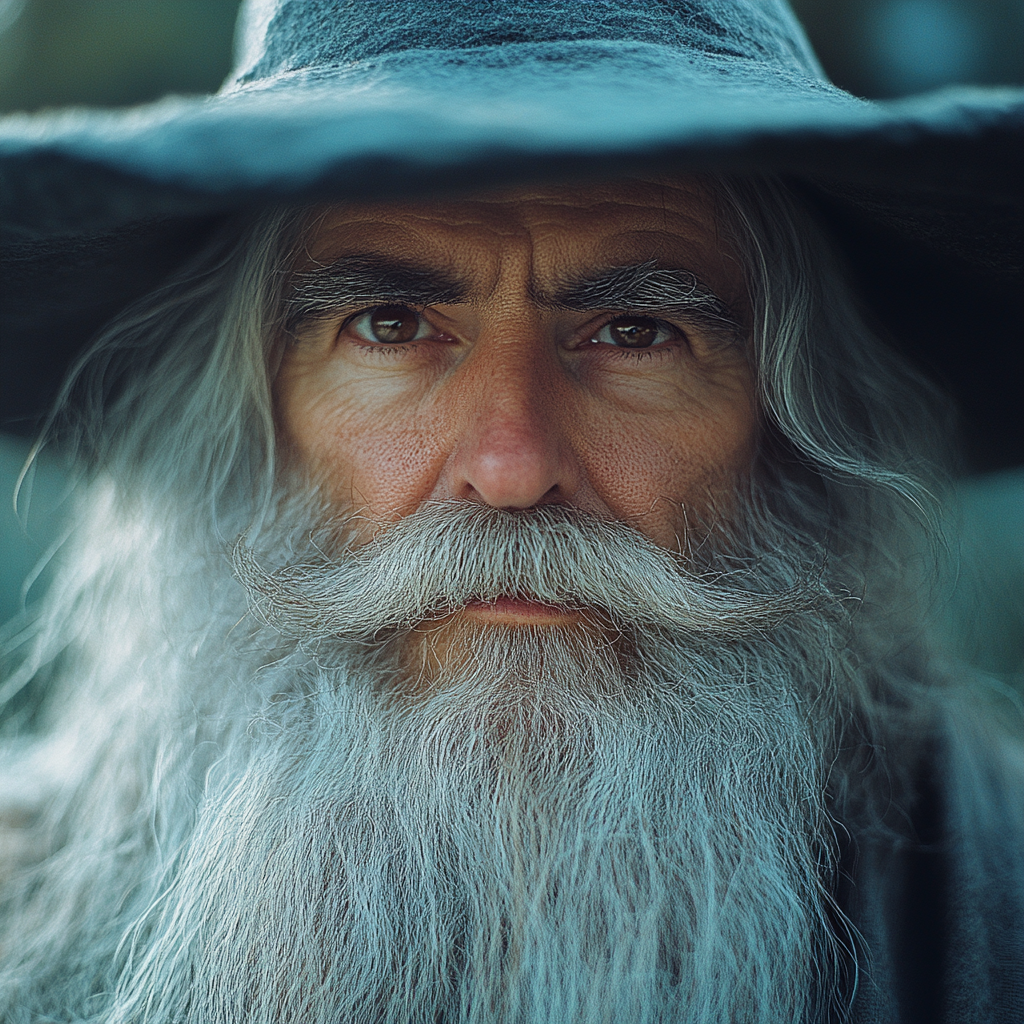 Photo of middle-aged gnome in wizard hat.