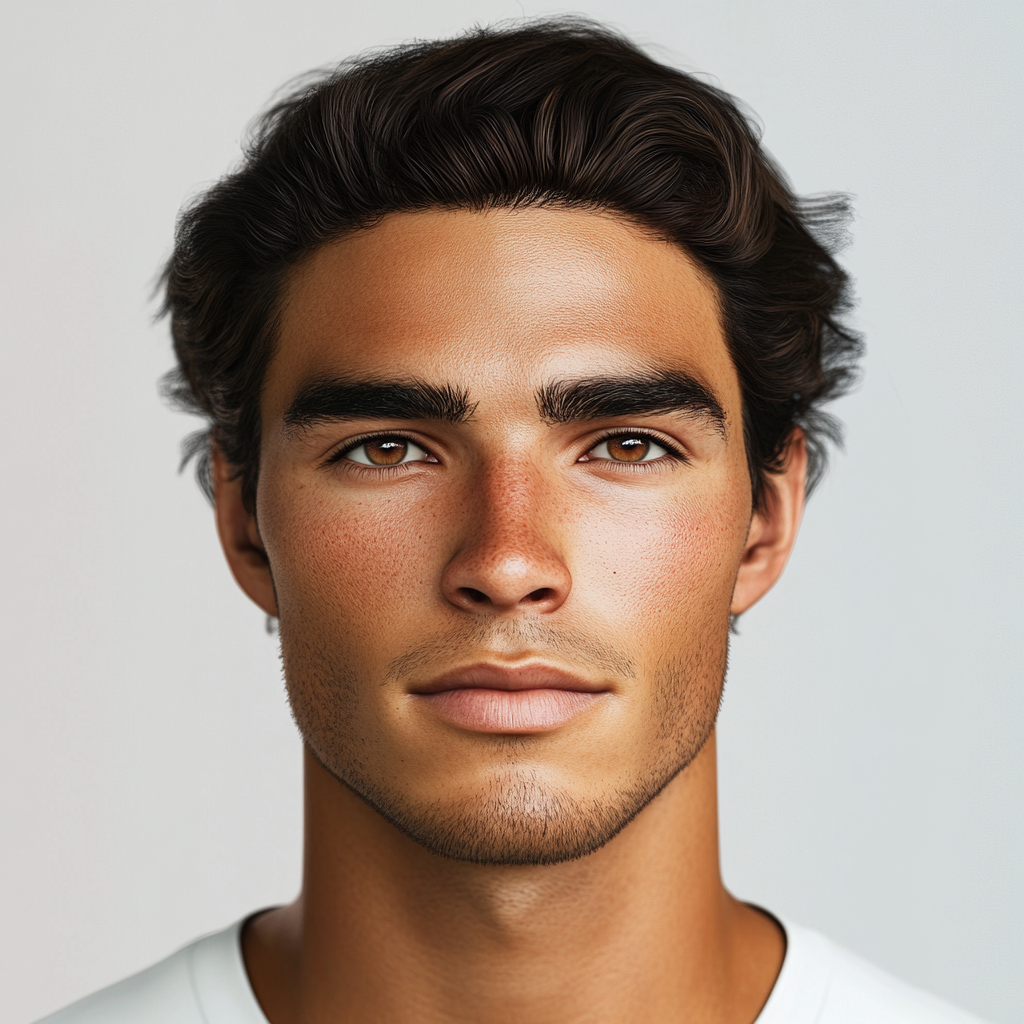 Realistic 20yo Footballer portrait with modern lighting