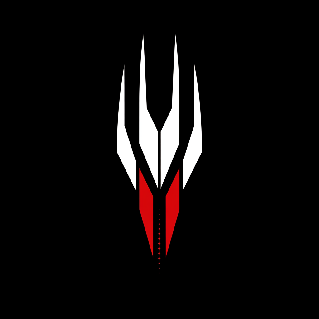 Sci-Fi Unity & Defense Logo in Black, Red & White