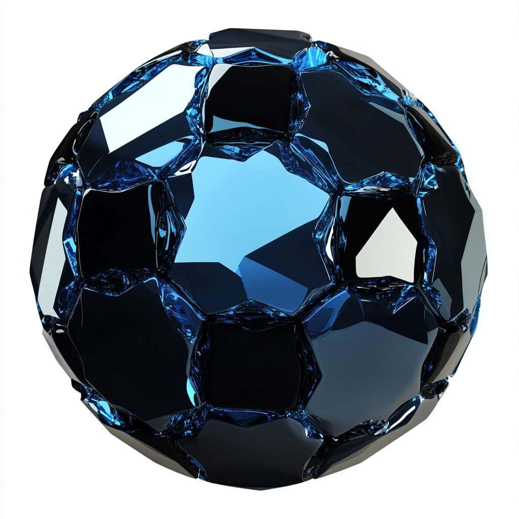 Soccer ball and diamond merged together, high definition.