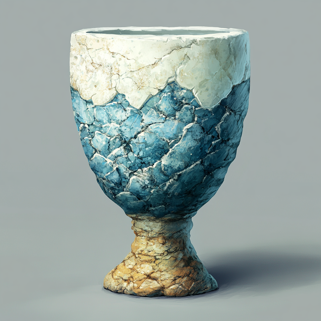 Stone resembling ancient chalice in Dungeons and Dragons style.