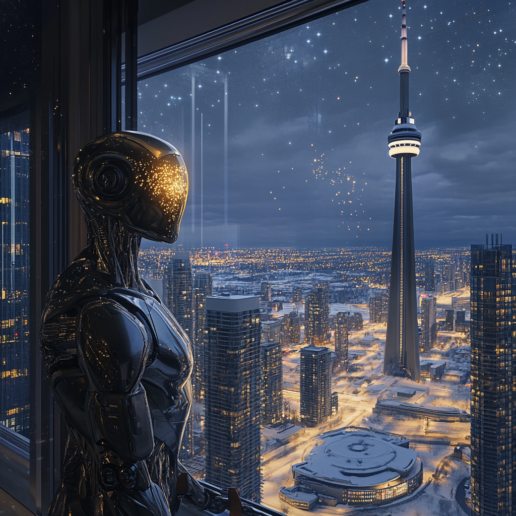 Toronto in future 7000s: creative, realistic, fascinating cityscape.