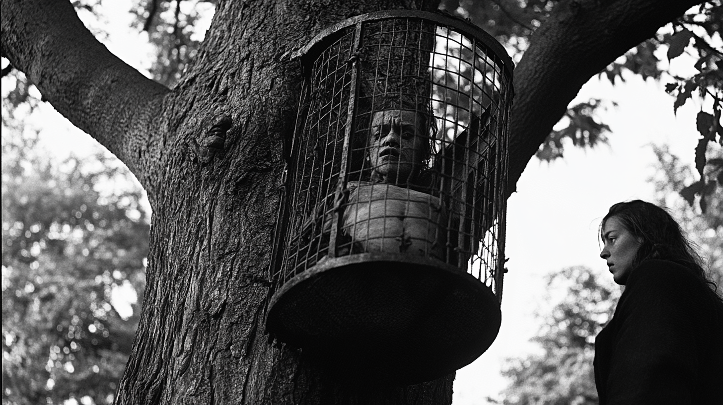 Witch in Steel Cage Documentary Photo 