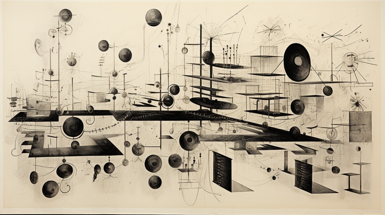 Abstract absurdist symphonic orchestra diagram