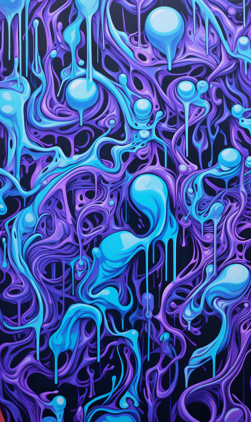 Abstract purple and blue organism anarchy