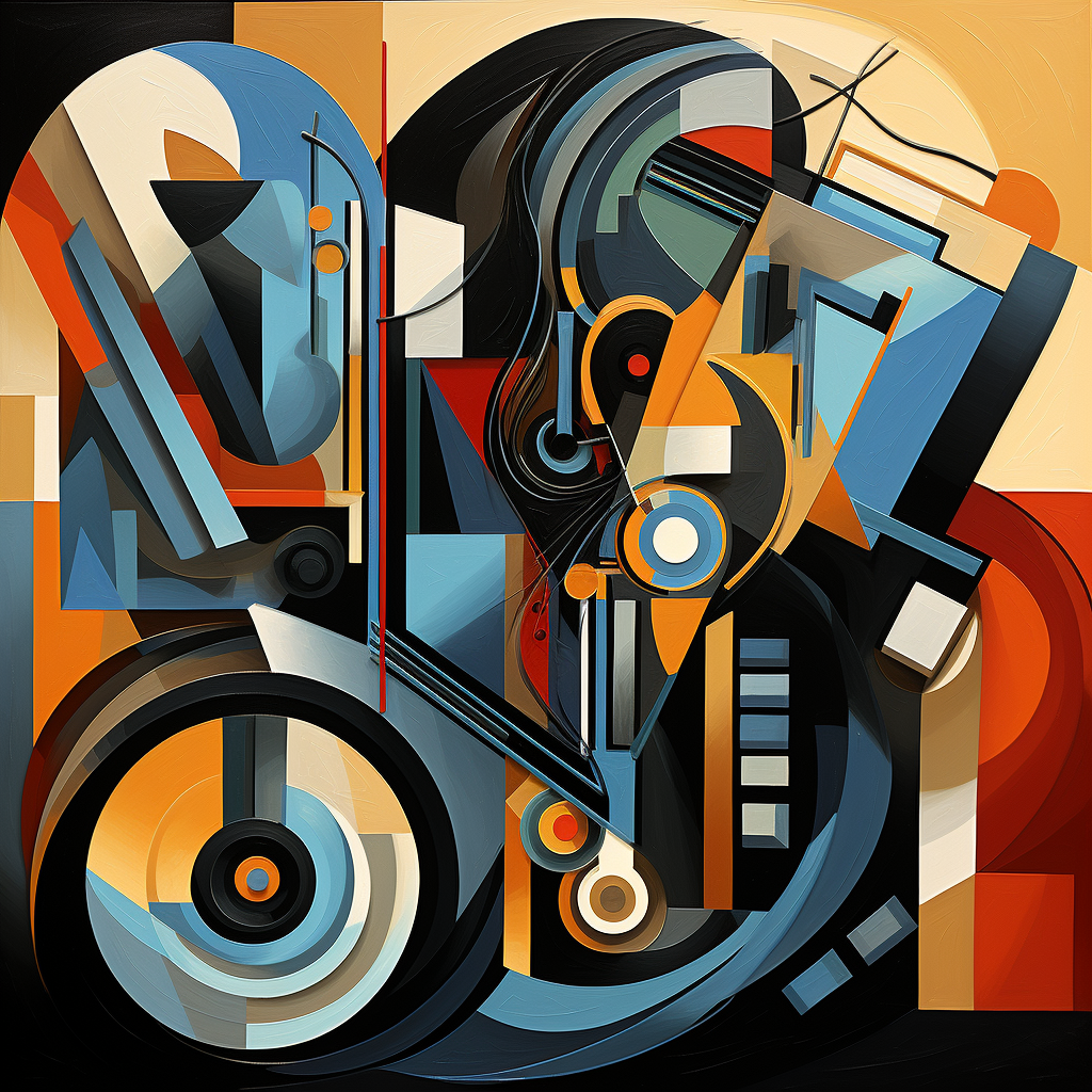 Unique abstract jazz cubist artwork