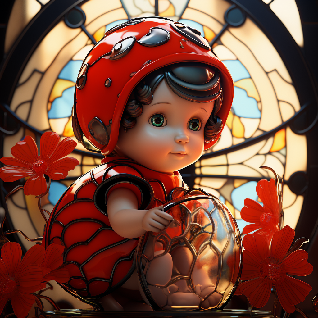 Cute baby dressed as a ladybug