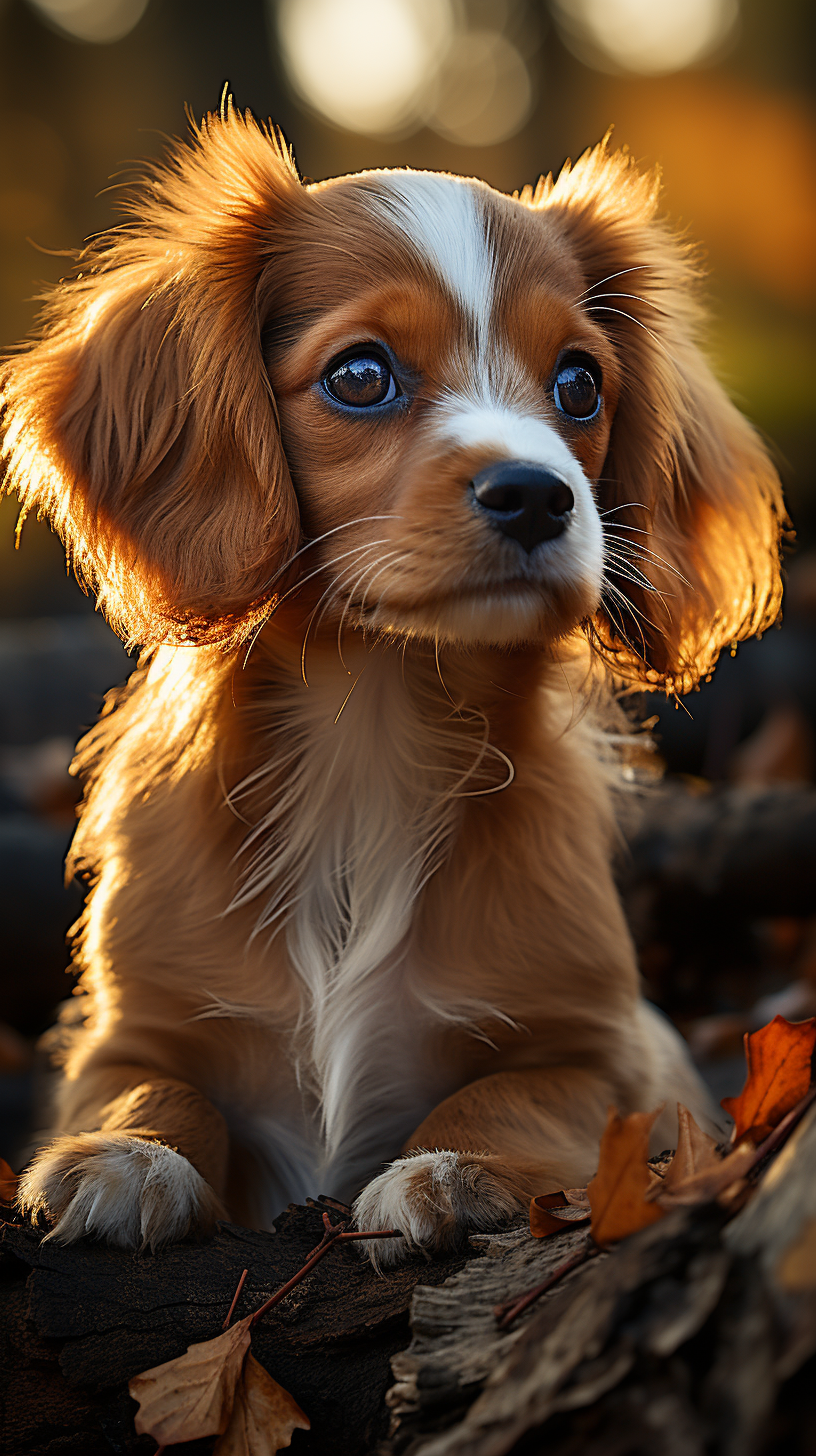 adorable puppy dog in stunning photo with Nikon camera